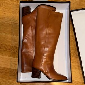 Jcrew cognac boots. Never been worn. Comes with box. Size 8